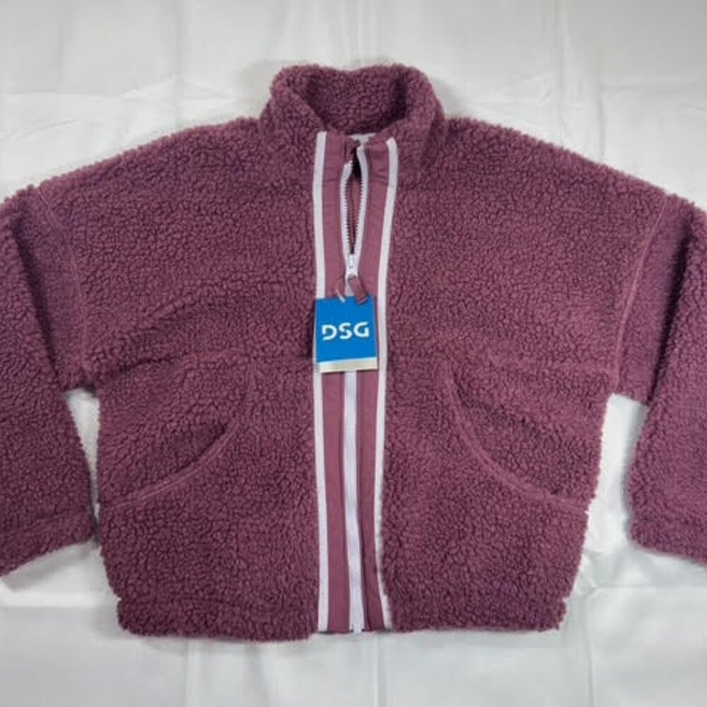 DSG ' GIRLS ' COZY FLEECE ZULL ZIP JACKET ' ROSE COFFEE ' SIZE SMALL ' NWT